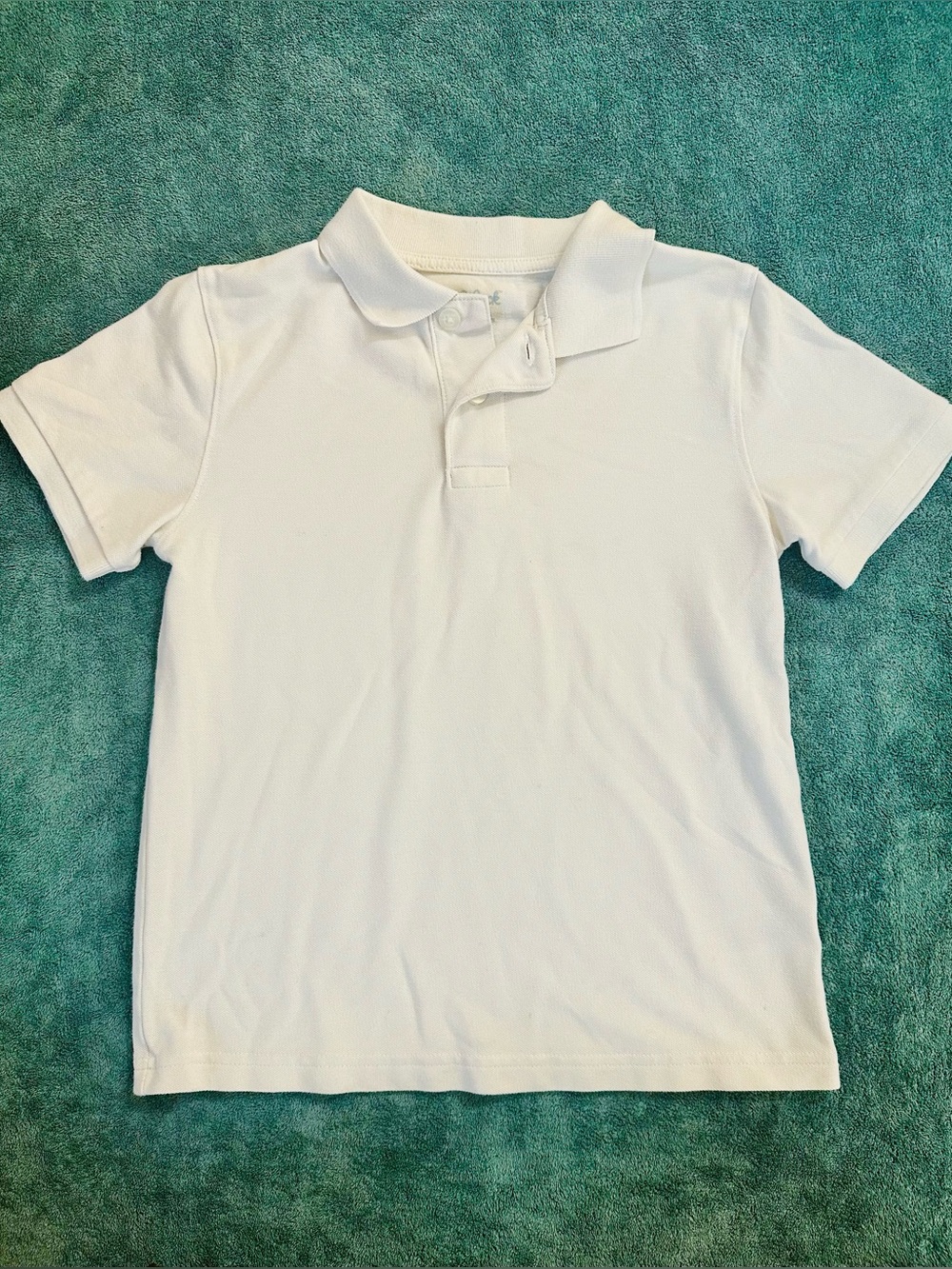 Cat & Jack White Short Sleeve Polo Shirt Boys Size 10/12 School Uniform